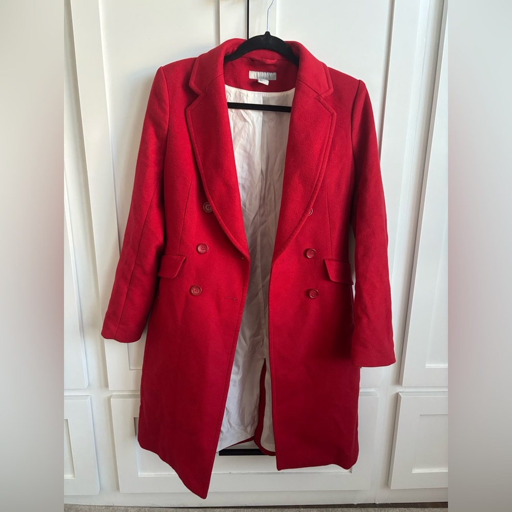 H&M Vibrant Red Dress Coat
